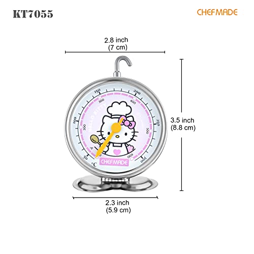 CHEFMADE Hello Kitty Mechanical Oven Thermometer, 2.75-Inch Stainless Steel Instant Read Oven Monitoring Thermometer for Baking