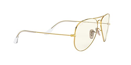 Ray-Ban RB3025 Classic Evolve Polarized Aviator Sunglasses, Gold/Clear to Grey Photochromic, 58 mm