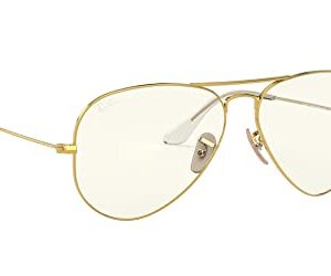 Ray-Ban RB3025 Classic Evolve Polarized Aviator Sunglasses, Gold/Clear to Grey Photochromic, 58 mm