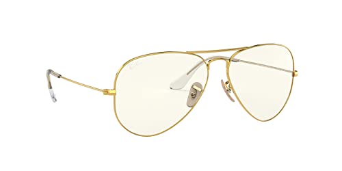 Ray-Ban RB3025 Classic Evolve Polarized Aviator Sunglasses, Gold/Clear to Grey Photochromic, 58 mm