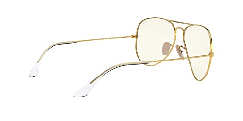 Ray-Ban RB3025 Classic Evolve Polarized Aviator Sunglasses, Gold/Clear to Grey Photochromic, 58 mm