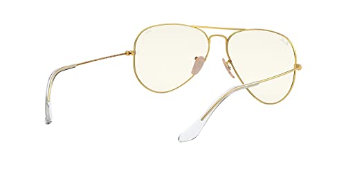 Ray-Ban RB3025 Classic Evolve Polarized Aviator Sunglasses, Gold/Clear to Grey Photochromic, 58 mm