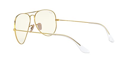 Ray-Ban RB3025 Classic Evolve Polarized Aviator Sunglasses, Gold/Clear to Grey Photochromic, 58 mm