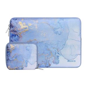 mosiso laptop sleeve compatible with macbook air/pro, 13-13.3 inch notebook, compatible with macbook pro 14 inch 2023-2021 a2779 m2 a2442 m1, neoprene watercolor marble bag with small case