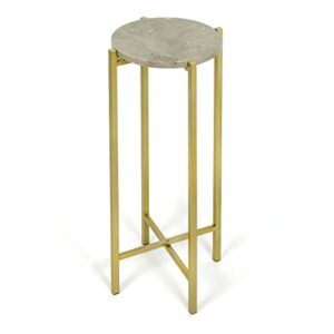 urban shop wk658006 brown marble collapsible side accent drink table with gold metal legs 12 in x 12 in x 13.5 in