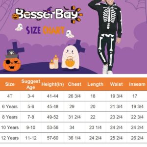 Kid Girls Skeleton Bone Hooded Sweatshirts Skull Halloween Pullover Hoodies for Boys 7-8 Years