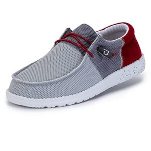 hey dude men's wally sox funk dark grey red size 13 | men’s shoes | men’s lace up loafers | comfortable & light-weight