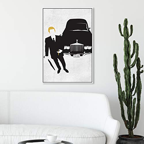 Hatcher and Ethan Transportation Wall Art Framed Canvas Prints 'Thomas Crown' Automobiles Home Décor, 20" x 30", Black, White