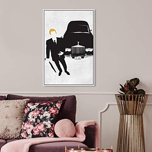 Hatcher and Ethan Transportation Wall Art Framed Canvas Prints 'Thomas Crown' Automobiles Home Décor, 20" x 30", Black, White