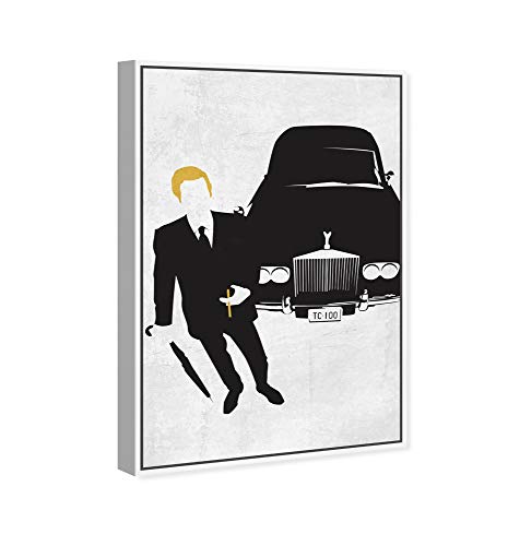 Hatcher and Ethan Transportation Wall Art Framed Canvas Prints 'Thomas Crown' Automobiles Home Décor, 20" x 30", Black, White