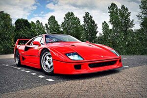 canvas art print of xotiks ferrari f40 - fine art giclee canvas print wall art. professional gallery wrap style and ready to hang photo on canvas gallery wrap wall display. (498) (16" x 24")