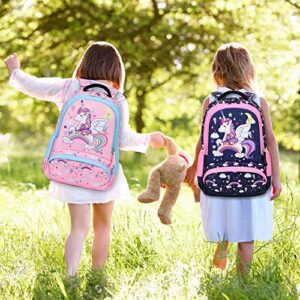 Meisohua Kids Unicorn Backpack for Girls School Bookbag for Elementary 3 in 1 School Bag Sets with Lunch Tote Pencil Bag