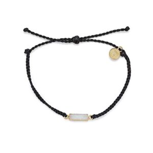 pura vida gold-plated druzy bracelet - 100% waterproof, adjustable band - black