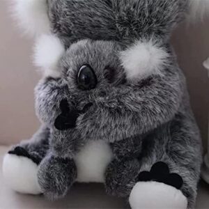 11 inch Mum and Baby Koala Plush Toy Stuffed Animal Toy Plush Animal Doll (Grey)