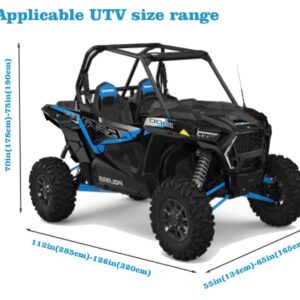 UTV Cover, Waterproof Heavy Denier Oxford Cloth Material for Polaris RZR Yamaha Rhino Can-Am Defender Honda Pioneer Kawasaki Mule Teryx 2-3 Passenger