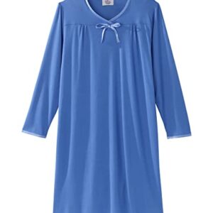 Silvert's Adaptive Clothing & Footwear Open Back Night Gown For Ladies - Assisted Dressing Hospital Gown - Blue MED