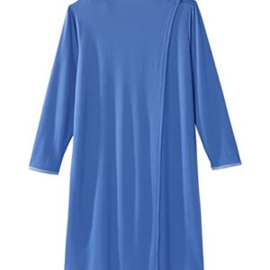 Silvert's Adaptive Clothing & Footwear Open Back Night Gown For Ladies - Assisted Dressing Hospital Gown - Blue MED