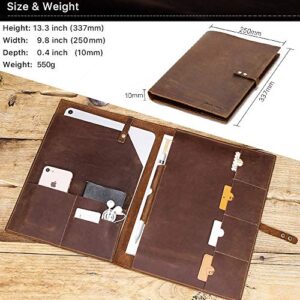 Leather Sleeve for iPad Pro 12.9" with Pencil Holder & Card Holder - Handmade from Genuine Leather (Cover, Bag, Case, Protection)