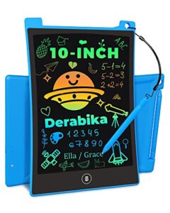 derabika learning toys for 3 4 5 6 7 girls boys gifts, 10 inch colorful lcd writing tablet drawing board, electronic doodle board for kids christmas birthday present for girls boys age 3-7 (blue)