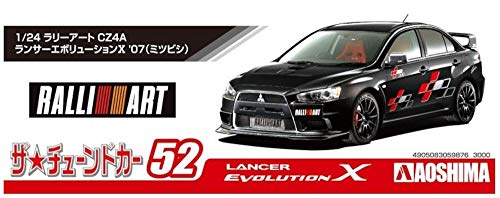 Aoshima Bunka Kyozai 1/24 The Tune Car Series No. 52 Mitsubishi Rally Art CZ4A Lancer Evolution X 2007 Plastic Model