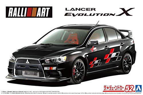 Aoshima Bunka Kyozai 1/24 The Tune Car Series No. 52 Mitsubishi Rally Art CZ4A Lancer Evolution X 2007 Plastic Model