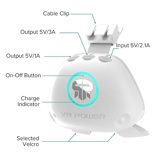 Rebuff Reality VR Power 2 - VR Headsets Battery Pack Compatible with Oculus Quest 2, 10,000mAh Extended 8 Hrs of Playtime and Lightweight Design, Counter Balance with Improved Comfort