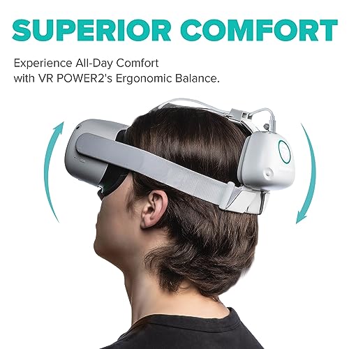 Rebuff Reality VR Power 2 - VR Headsets Battery Pack Compatible with Oculus Quest 2, 10,000mAh Extended 8 Hrs of Playtime and Lightweight Design, Counter Balance with Improved Comfort