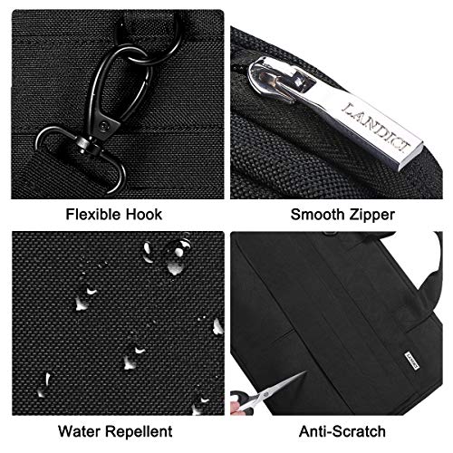 LANDICI Laptop Bag Case 17 17.3 inch, Waterproof Computer Sleeve Cover Compatible with MacBook 17, 17-18 inch HP Acer Dell Lenovo ASUS Laptop, Slim Briefcase with Shoulder Strap, Black