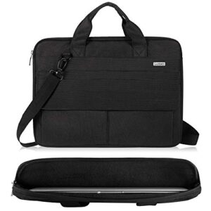 LANDICI Laptop Bag Case 17 17.3 inch, Waterproof Computer Sleeve Cover Compatible with MacBook 17, 17-18 inch HP Acer Dell Lenovo ASUS Laptop, Slim Briefcase with Shoulder Strap, Black