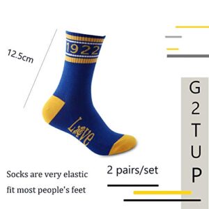 G2TUP 2 Pairs 1922 Poodles Gamma Rho SGRho Gifts Black Greek Sorority Big Little Socks (2 Pairs/Set, Mid Calf)