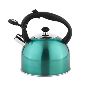 Amazon Basics Stainless Steel Tea Kettle, 2.4-Quart, Teal