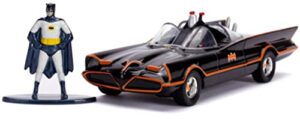 jada toys dc comics 1:32 classic tv series 1966 batmobile die-cast car with batman figure, toys for kids and adults