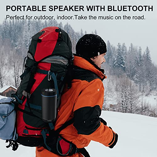 comiso Waterproof Bluetooth Speaker IPX7, 25W Wireless Portable Speakers Loud Sound Strong Bass Stereo Pairing 36 Hours Playtime, Bluetooth 5.0 Built in Mic for Calls Black