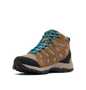 columbia women's redmond iii mid waterproof walking shoe hiking, khaki ii/sea level, 8