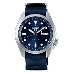 seiko men analogue automatic watch with nylon strap srpe63k1, silver, one size, strap.