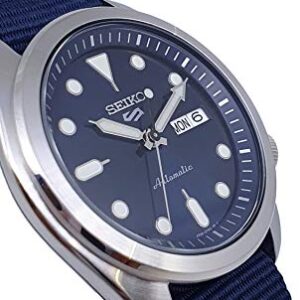 SEIKO Men Analogue Automatic Watch with Nylon Strap SRPE63K1, Silver, One Size, Strap.
