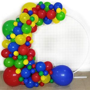 funprt toy balloon garland - blue green red yellow latex balloons for mariaothemeparty birthday circus party supplies