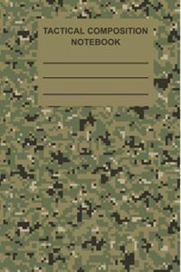 tactical composition notebook: digital marine camouflage pattern journal lined college ruled note book