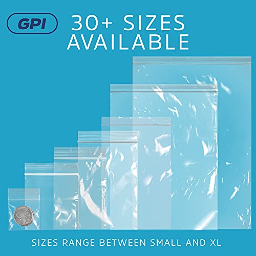 Clear Plastic RECLOSABLE Zip Bags - Bulk GPI Pack of 500 2" x 2" 2 mil Thick Strong & Durable Poly Baggies with Resealable Zip Top Lock for Travel, Storage, Packaging & Shipping.