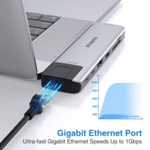 USB C Adapter Hub for MacBook Pro Air M1 M2 2022 2021 2020 2019 13 15 16" 8 in 2 Multiport Laptop Extender USB C Dongle with 4K HDMI USB 3.0 2.0 Ethernet SD TF Thunderbolt 3 USB-C Mac Converter