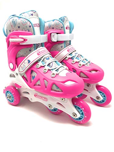 CHICAGO Skates Girls Inline Training Skate Combo Set - Pink/Purple - Small Sizes 10-13