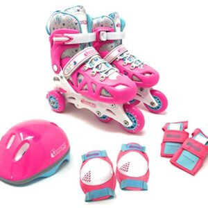 CHICAGO Skates Girls Inline Training Skate Combo Set - Pink/Purple - Small Sizes 10-13