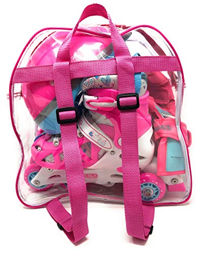 CHICAGO Skates Girls Inline Training Skate Combo Set - Pink/Purple - Small Sizes 10-13