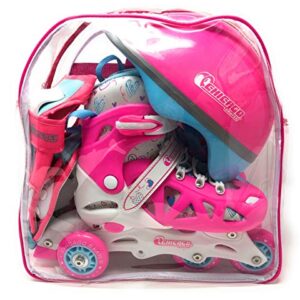 CHICAGO Skates Girls Inline Training Skate Combo Set - Pink/Purple - Small Sizes 10-13