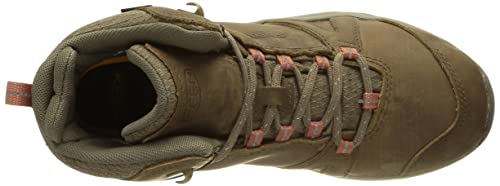 KEEN Women's Terradora 2 Mid Height Leather Waterproof Hiking Boots, Brindle/Redwood, 8