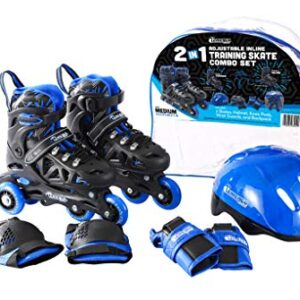 Chicago Skates Training Set Black/Blue MD (1 Little Kid - 4 Big Kid)