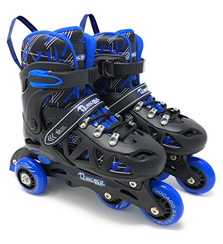 Chicago Skates Training Set Black/Blue MD (1 Little Kid - 4 Big Kid)