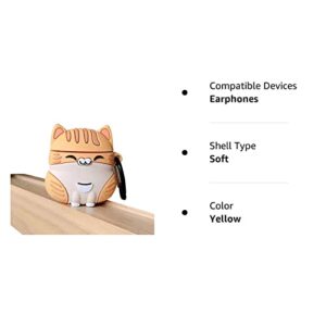 UR Sunshine Case Compatible with AirPods 1/2, Super Cute Sitting Lucky Cat Kitty Cover Case, Soft TPU Silicone Gel Earphone Case Compatible with AirPods 1/2 -Yellow