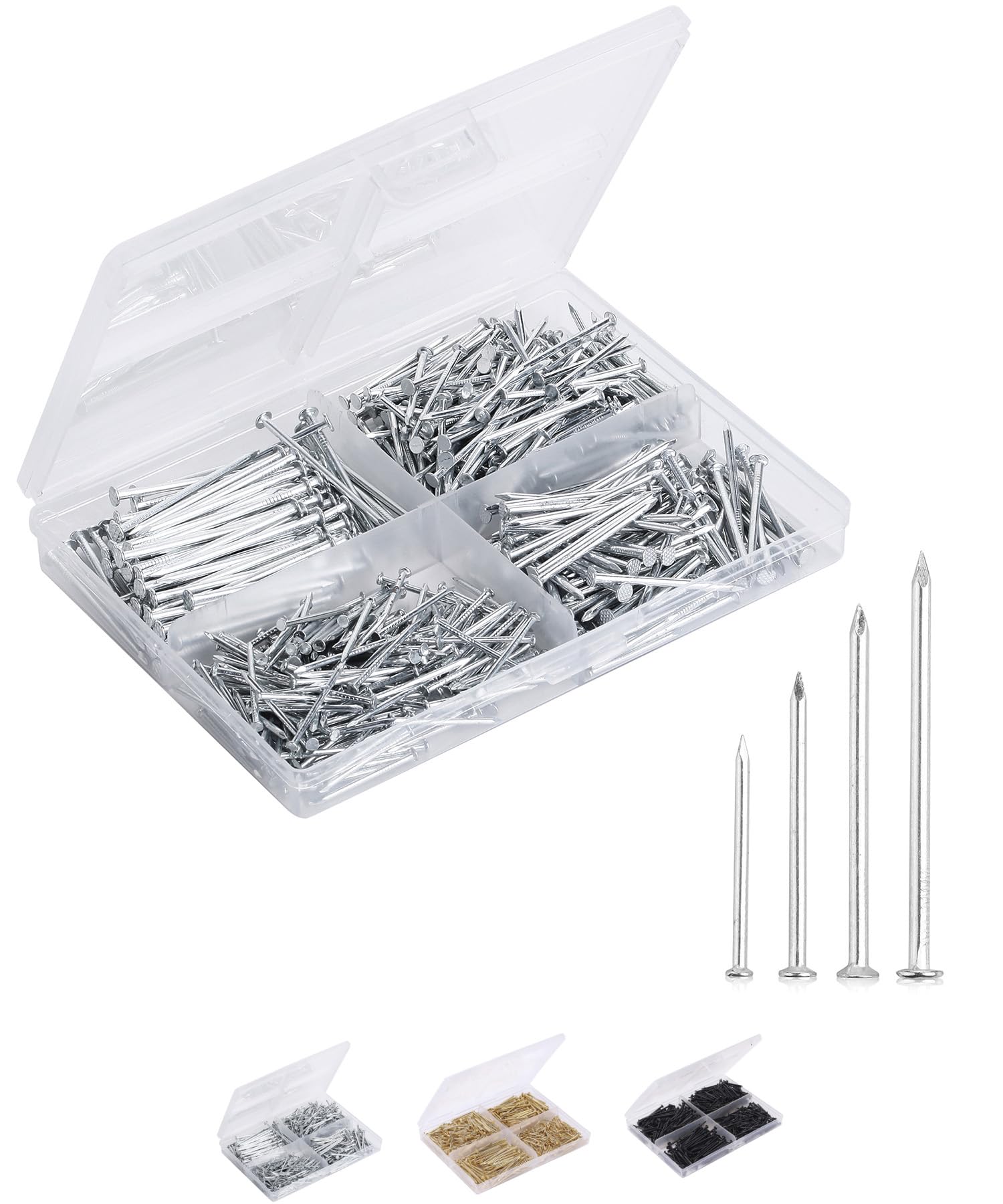 Mr. Pen- Nail Assortment Kit, 600pc, Small Nails, Nails, Nails for Hanging Pictures, Picture Hanging Nails, Finishing Nails, Hanging Nails, Picture Nails, Wall Nails for Hanging, Pin Nails