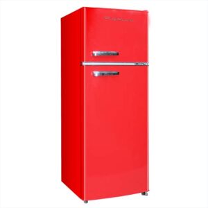 frigidaire efr753-red, 2 door apartment size refrigerator with freezer, 7.5 cu ft, retro, red